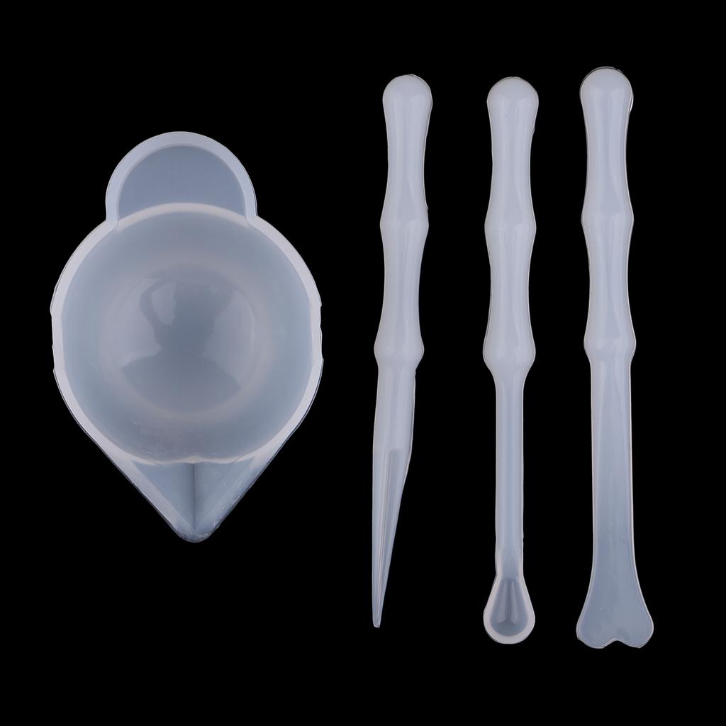 Silicone Epoxy Resin Molds Set - Harzformen-Zubehör Silikon-Mischbecher-Set Wiederverwendbares Epoxidharz-Werkzeugset für Schmuckherstellung
