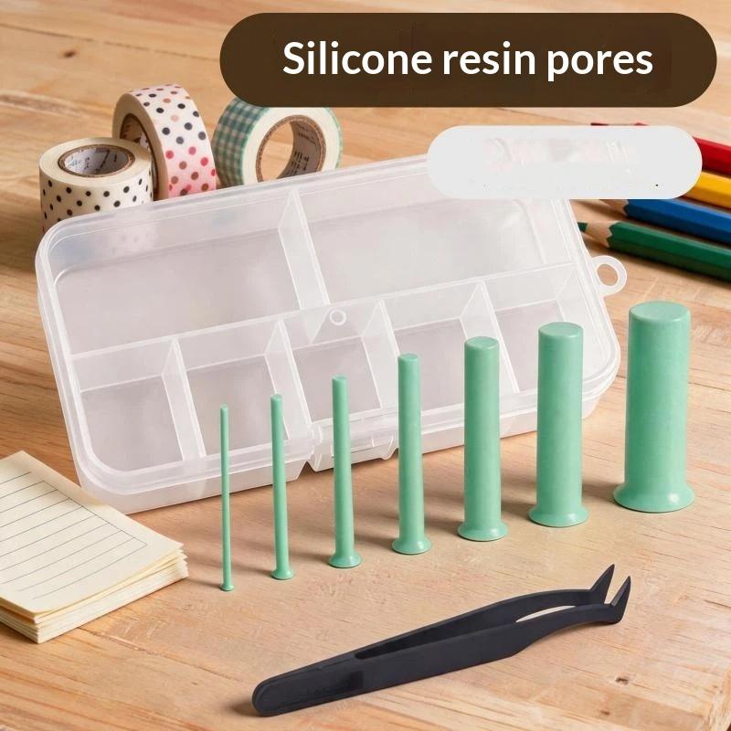 Silicone Epoxy Resin Molds Set - Harz-Lochstanzer-Set 7 Größen Silikon-Lochstanzer 2-8mm Ohne