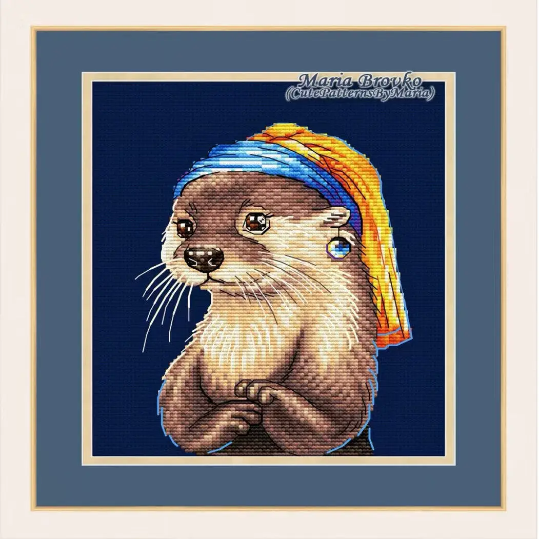 [CC4223-Otter mit Perlenohrrin – Cross Stitch Stamped Kits Beginners Bewertung und Preis