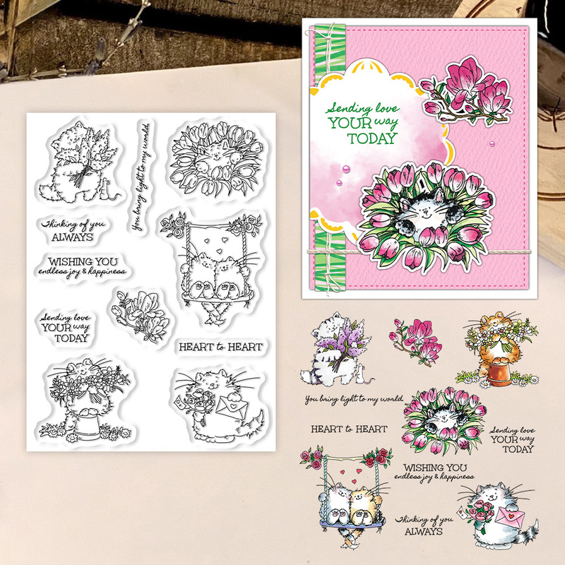 Suncraft Niedliche Kätzchen un – Clear Silicone Stamps For Card Making Bewertung und Preis
