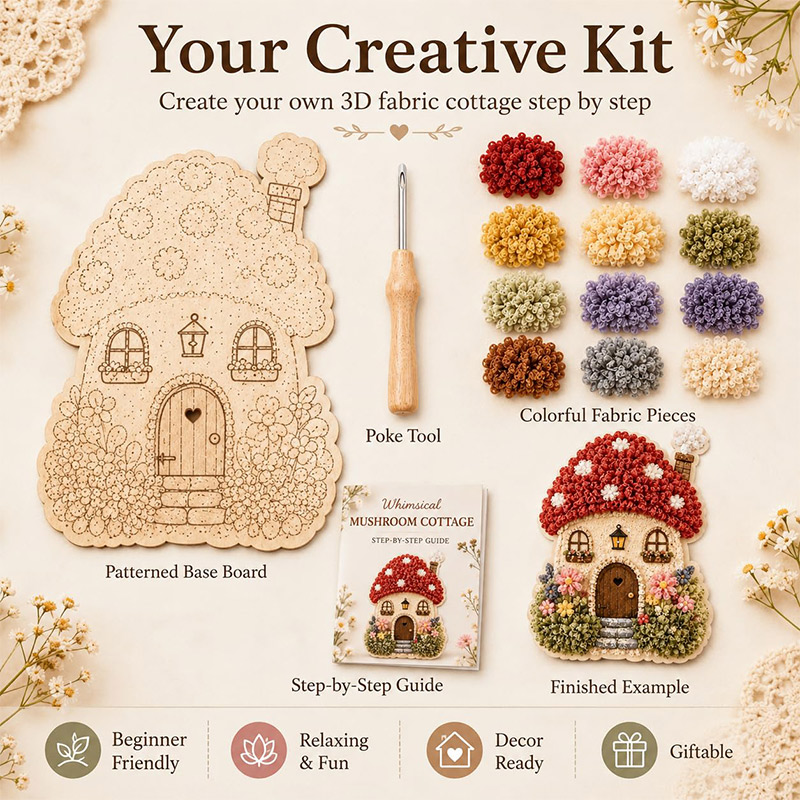 3D Pilzhaus Poke Art DIY-Set S – Sewing Bewertung und Preis