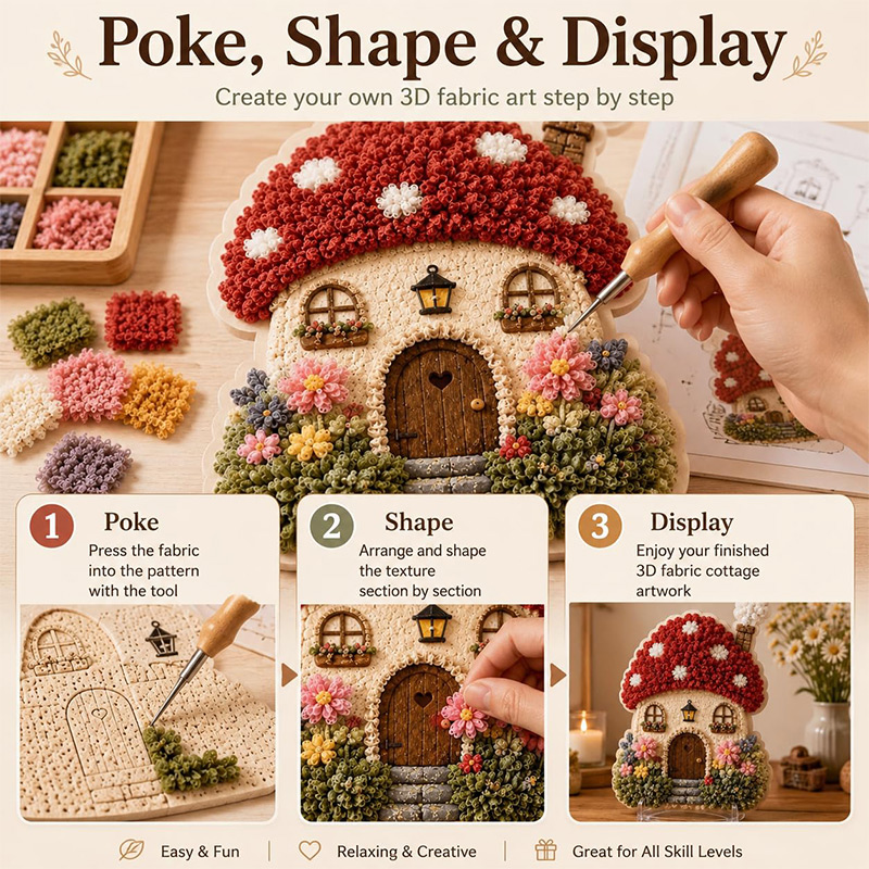 3D Pilzhaus Poke Art DIY-Set S – Sewing Bewertung und Preis