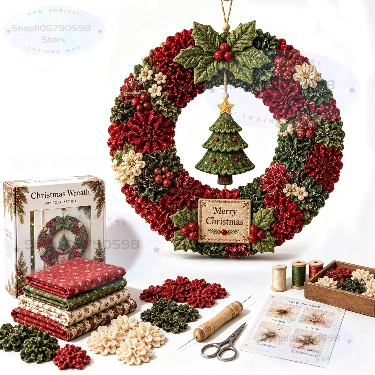 3D-Stoff-Kranz-Bastelset, Weih – Sewing Bewertung und Preis