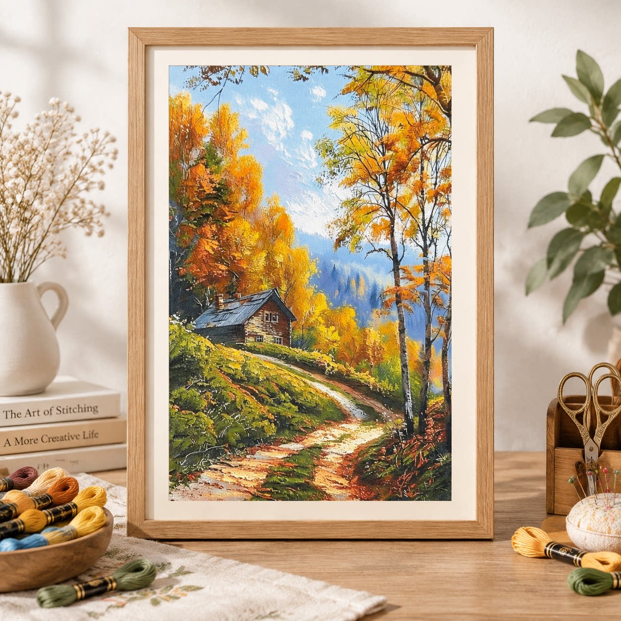 [ZZ9250-Herbst-Waldhütte] DIY- – Cross Stitch Stamped Kits Beginners Bewertung und Preis