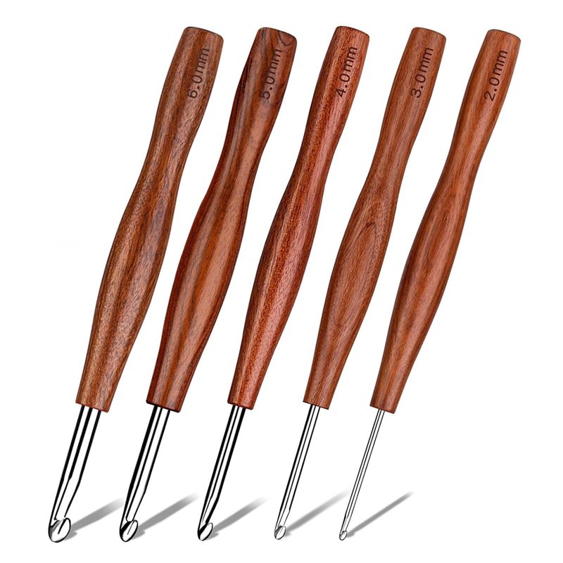 AS94-5, 5-teiliges Set mit Häk – Wooden Crochet Hooks Ergonomic Handle Bewertung und Preis