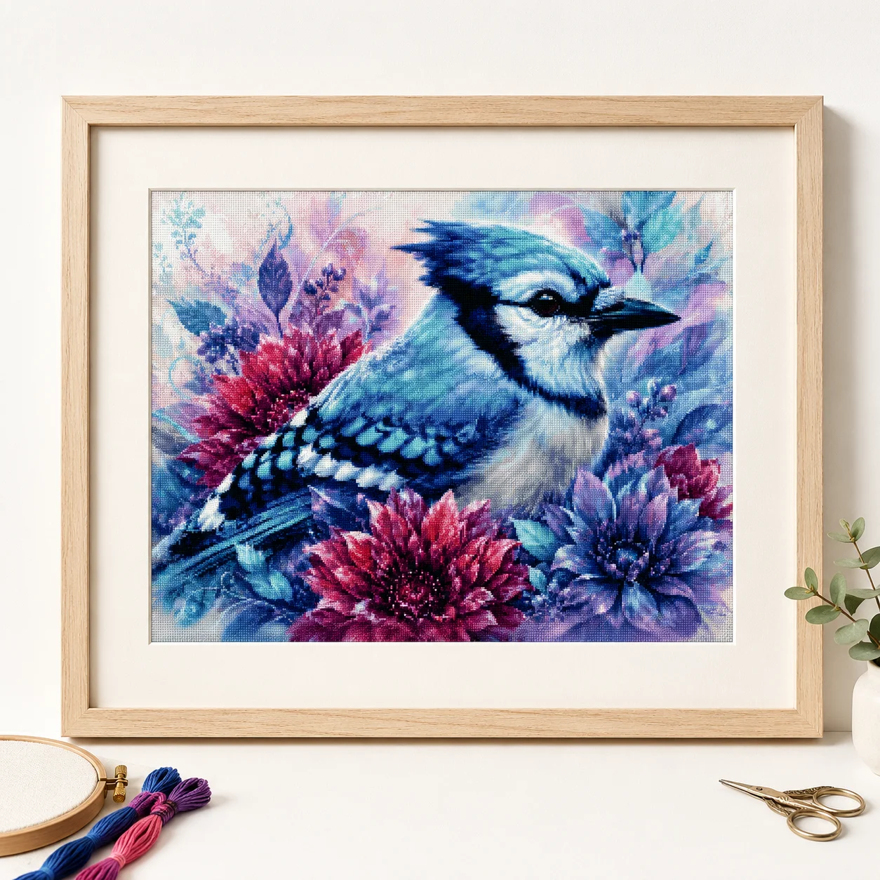 [ZZ8680-Blauer Spatz] |   Anfä – Cross Stitch Stamped Kits Beginners Bewertung und Preis